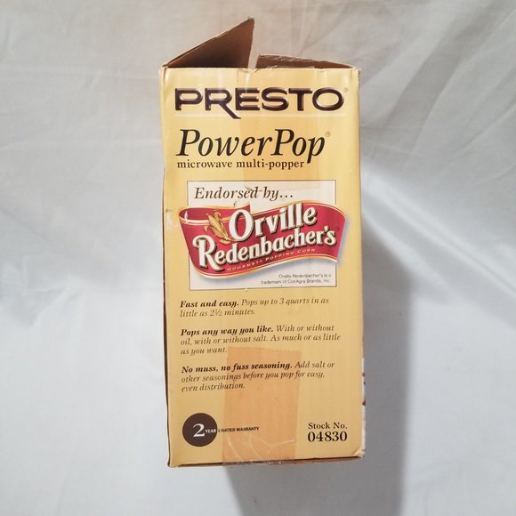 Vtg 2002 Presto Power Pop Microwave Multi-Popper Popcorn Maker #04830 - Picture 13 of 15
